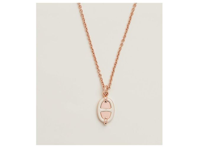 Hermès Collana Chandel Mini Maillon Rose Gold/Cream Bianco - vista 8