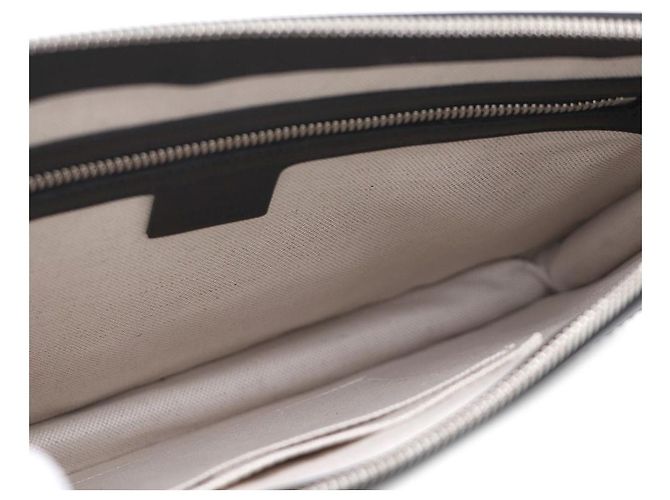 Gucci Clutch da uomo in pelle nera goffrata GG Nero - vista 7