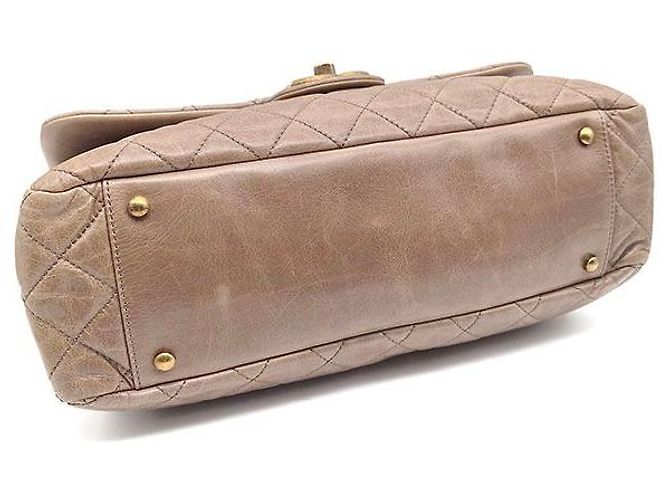 Chanel Vintage Castle Lock Handtasche mit Kette und Tragegriff Braun - Ansicht 7