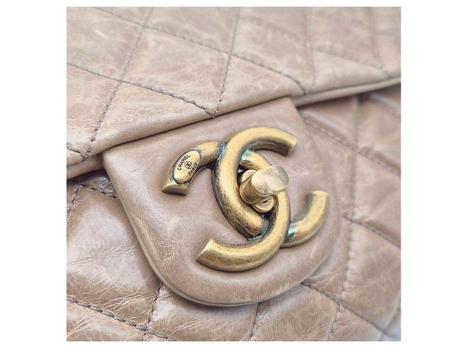 Chanel Vintage Castle Lock Handtasche mit Kette und Tragegriff Braun - Ansicht 8