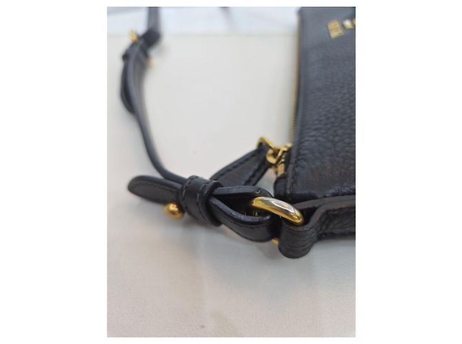 Prada Borsa a tracolla e crossbody in pelle Vitello Daino Nero - vista 16