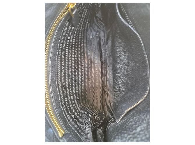 Prada Borsa a tracolla e crossbody in pelle Vitello Daino Nero - vista 19