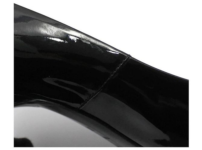 Roger Vivier Décolleté in vernice nera con fibbia metallica argentata Trumpet Nero - vista 11
