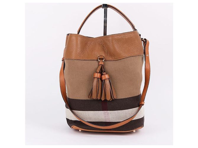 Burberry Borsa a mano e a spalla Ashby con nappa marrone - vista 2