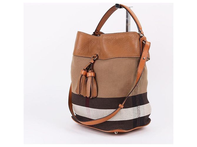 Burberry Borsa a mano e a spalla Ashby con nappa marrone - vista 4