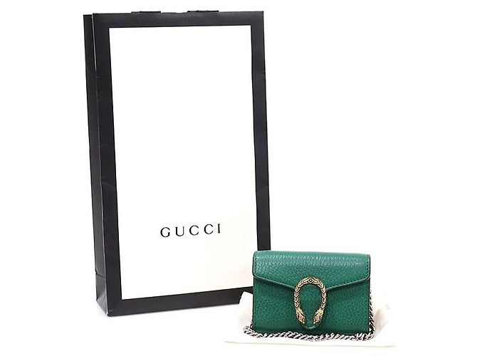 Gucci Tarjetero y monedero Dionysus en piel verde - vista 2