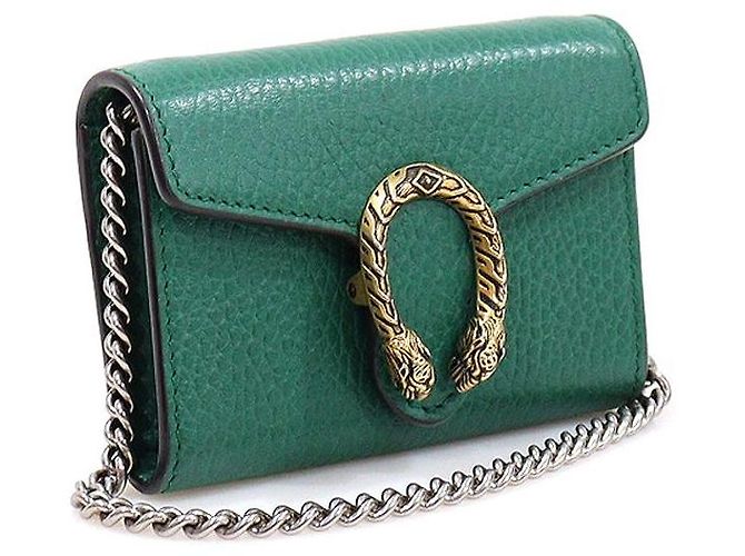 Gucci Tarjetero y monedero Dionysus en piel verde - vista 3