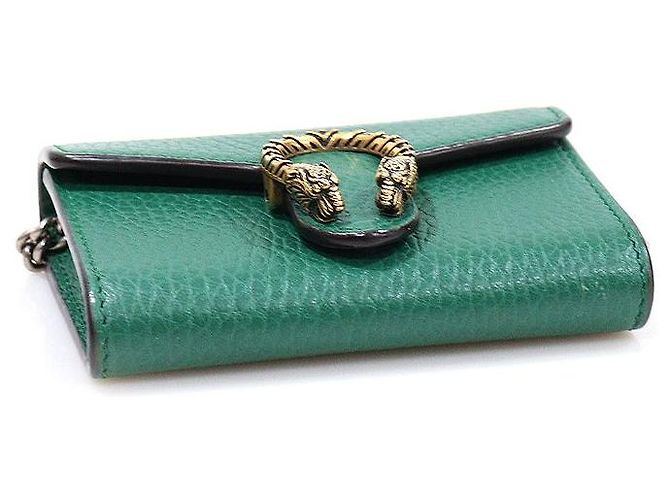 Gucci Tarjetero y monedero Dionysus en piel verde - vista 5