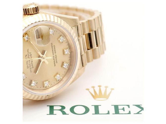 Rolex Reloj Datejust Gold de Oro para Mujer con Diamantes Originales Dorado - vista 19