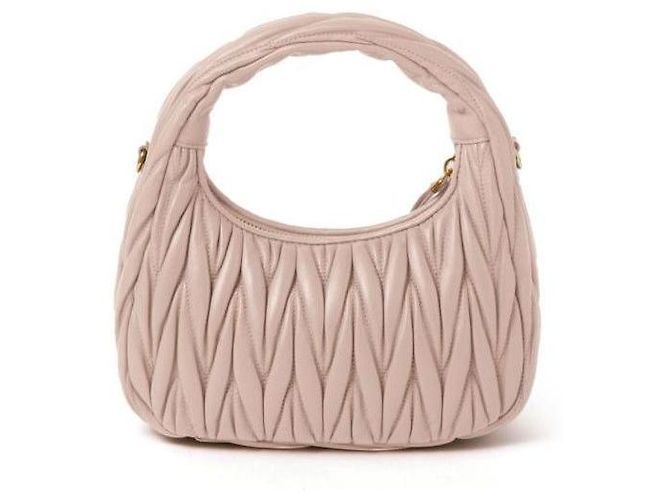 Miu Miu Borsa Hobo in pelle Napa Rosa - vista 7