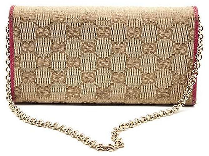 Gucci Cartera larga GG Chain Castaño - vista 3
