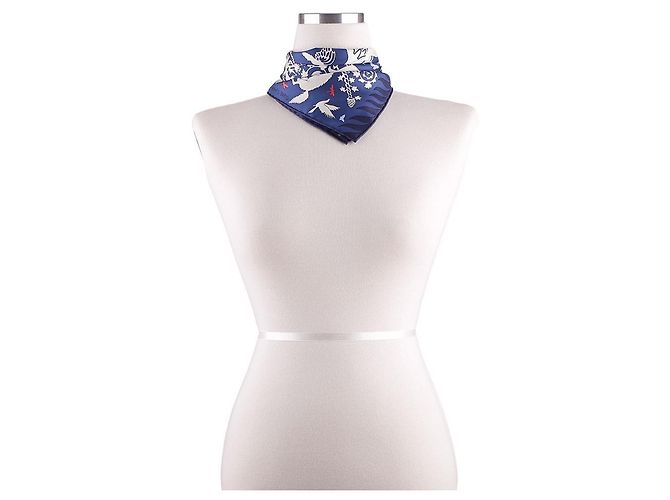 Hermès Cachecol com detalhes Azul - vista 11