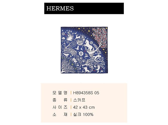 Hermès Cachecol com detalhes Azul - vista 3