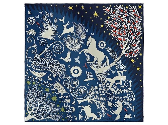 Hermès Cachecol com detalhes Azul - vista 4