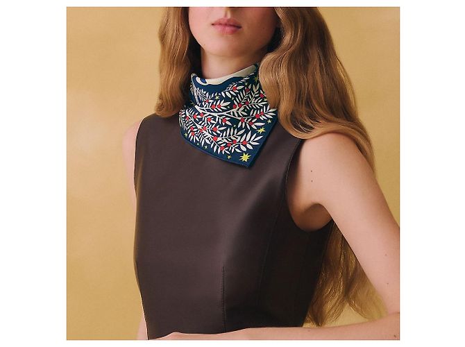 Hermès Cachecol com detalhes Azul - vista 5