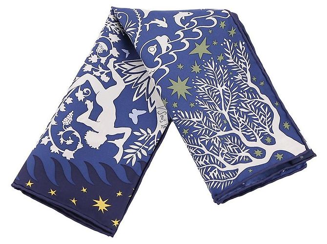 Hermès Cachecol com detalhes Azul - vista 8