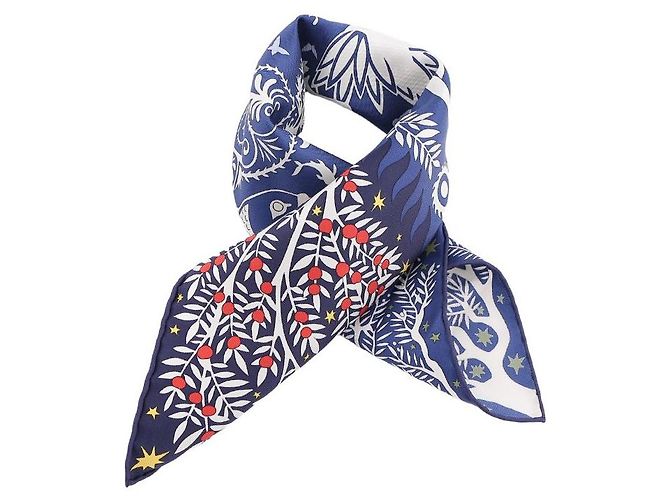 Hermès Cachecol com detalhes Azul - vista 9