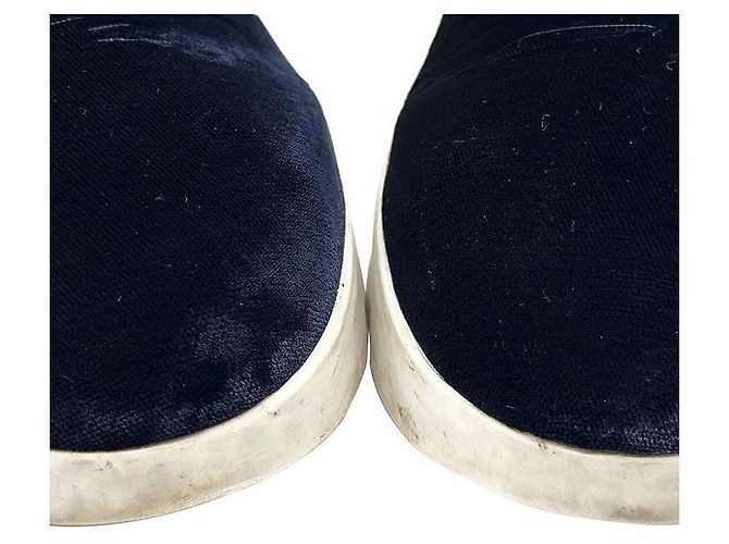 Miu Miu Sneakers in velluto crystal Blu - vista 7