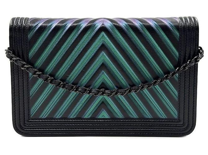 Chanel Borsa a tracolla WOC Chevron Boy Multicolore - vista 4