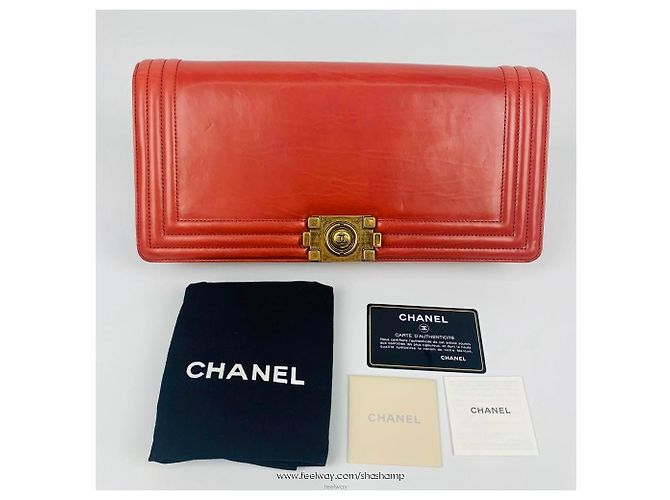 Chanel Serie di pochette Boy Rosso - vista 6