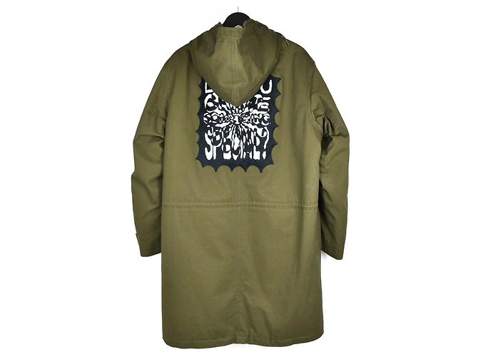 Céline Cappotto militare con cappuccio in shearling con logo D'oro - vista 4
