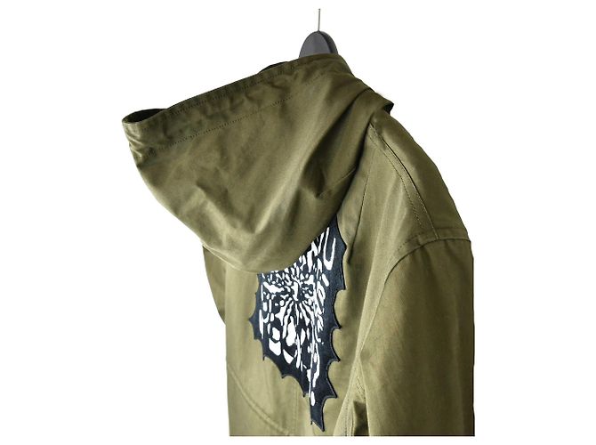 Céline Cappotto militare con cappuccio in shearling con logo D'oro - vista 5