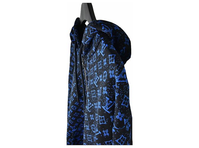 Louis Vuitton Kapuzenjacke mit Reißverschluss und Monogramm Schwarz - Ansicht 2
