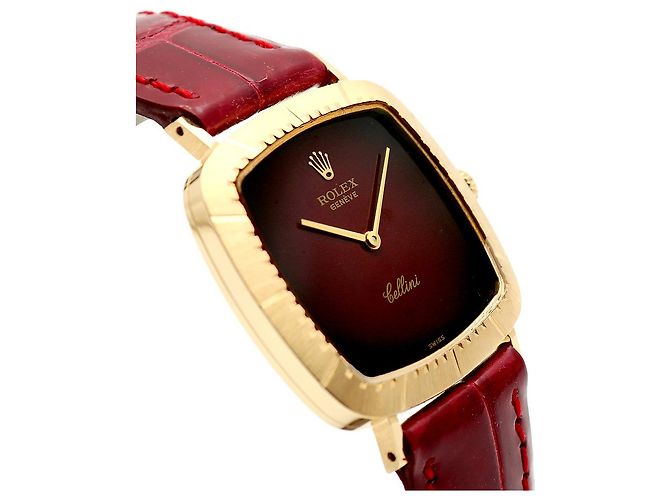 Rolex Orologio Cellini Cellini da uomo in pelle Oro Borgogna Rosso Ombré Manuale - vista 10