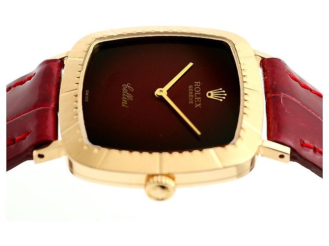 Rolex Orologio Cellini Cellini da uomo in pelle Oro Borgogna Rosso Ombré Manuale - vista 11