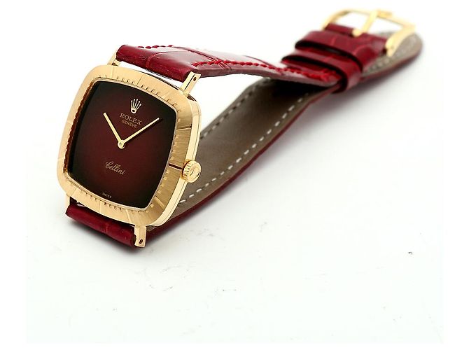 Rolex Orologio Cellini Cellini da uomo in pelle Oro Borgogna Rosso Ombré Manuale - vista 13