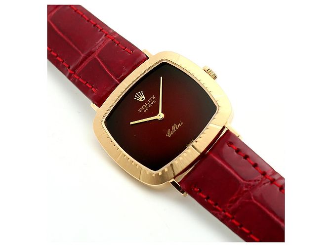 Rolex Orologio Cellini Cellini da uomo in pelle Oro Borgogna Rosso Ombré Manuale - vista 14
