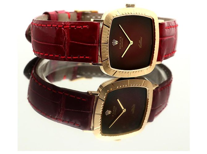 Rolex Orologio Cellini Cellini da uomo in pelle Oro Borgogna Rosso Ombré Manuale - vista 18