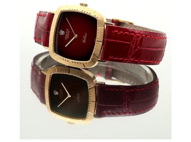Rolex Orologio Cellini Cellini da uomo in pelle Oro Borgogna Rosso Ombré Manuale - vista 19