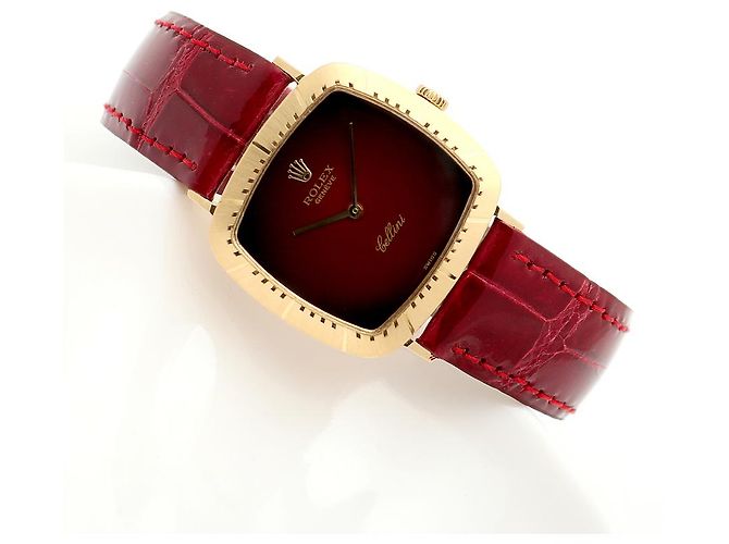 Rolex Orologio Cellini Cellini da uomo in pelle Oro Borgogna Rosso Ombré Manuale - vista 21