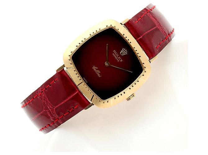 Rolex Orologio Cellini Cellini da uomo in pelle Oro Borgogna Rosso Ombré Manuale - vista 22