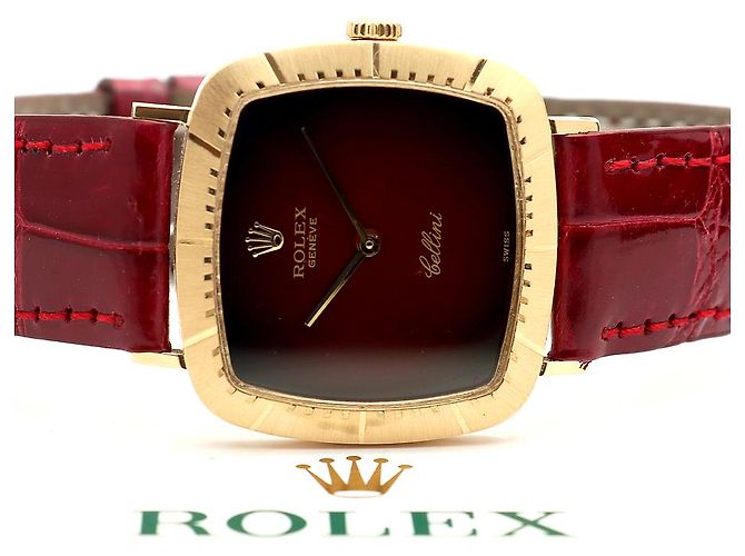 Rolex Orologio Cellini Cellini da uomo in pelle Oro Borgogna Rosso Ombré Manuale - vista 23