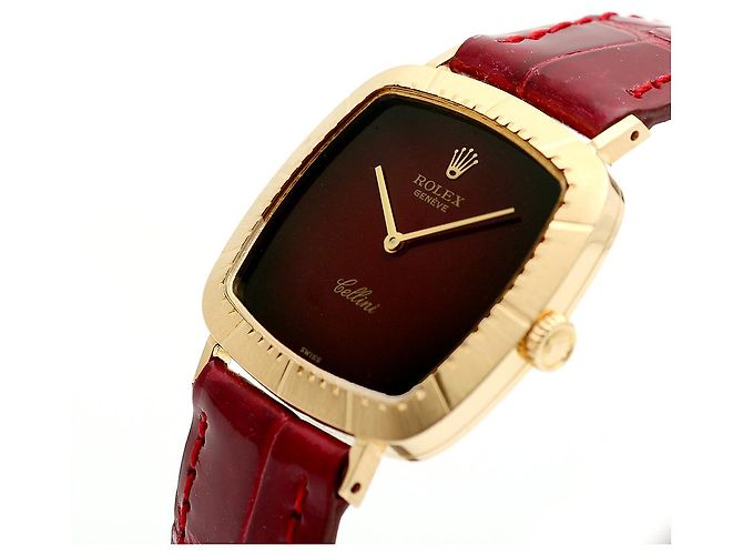 Rolex Orologio Cellini Cellini da uomo in pelle Oro Borgogna Rosso Ombré Manuale - vista 9