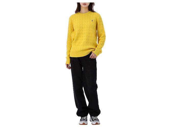 Ralph Lauren Pull en maille torsadée avec logo Pony Taille Adulte Doré - vue 12
