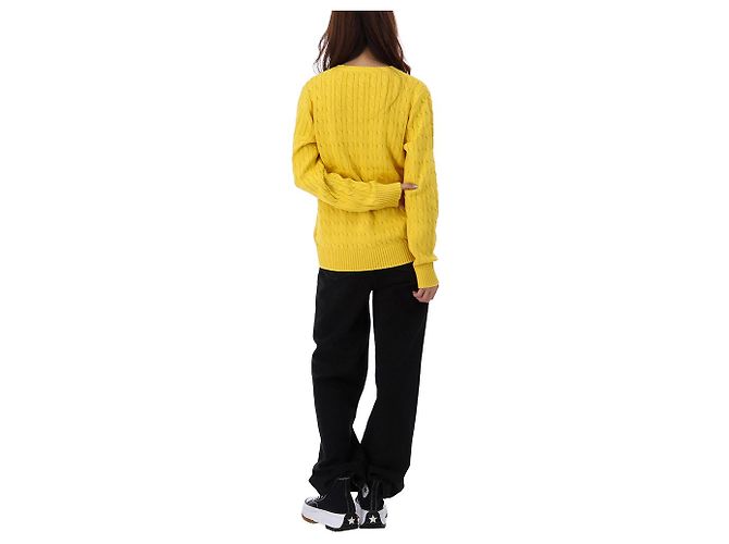Ralph Lauren Pull en maille torsadée avec logo Pony Taille Adulte Doré - vue 13