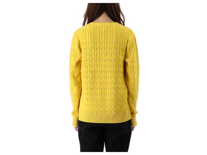 Ralph Lauren Pull en maille torsadée avec logo Pony Taille Adulte Doré - vue 4