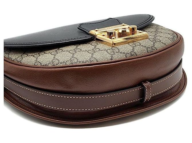 Gucci Borsa a tracolla mezzaluna Supreme Padlock Small Multicolore - vista 7