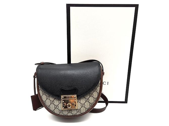 Gucci Borsa a tracolla mezzaluna Supreme Padlock Small Multicolore - vista 9