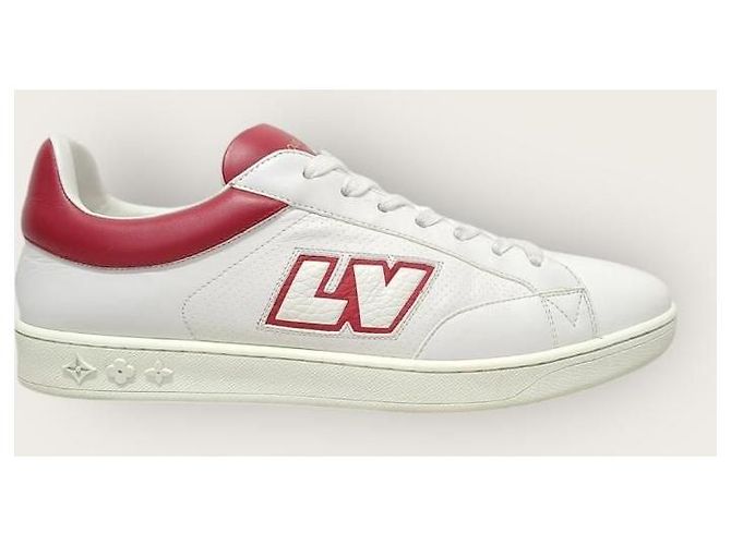 Louis Vuitton Rote Luxembourg Leder-Sneaker mit LV-Logo - Ansicht 2