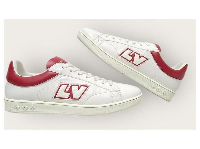 Louis Vuitton Rote Luxembourg Leder-Sneaker mit LV-Logo - Ansicht 5