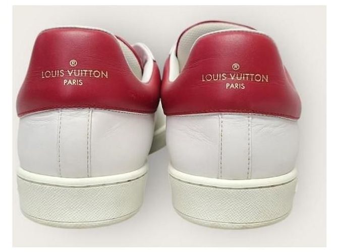 Louis Vuitton Rote Luxembourg Leder-Sneaker mit LV-Logo - Ansicht 7