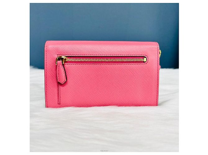 Prada Saffiano Grigio Pink Medium Wallet Limitierte Edition - Ansicht 2