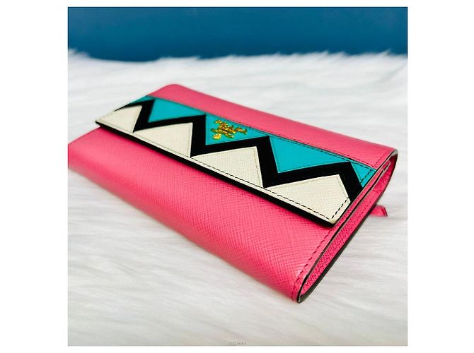 Prada Saffiano Grigio Pink Medium Wallet Limitierte Edition - Ansicht 3