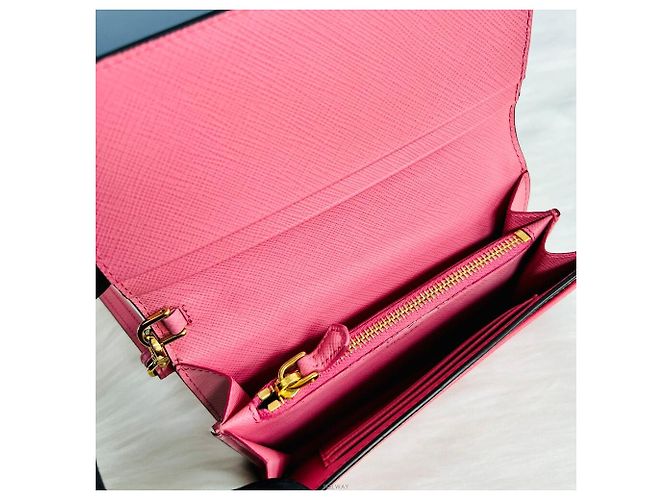 Prada Saffiano Grigio Pink Medium Wallet Limitierte Edition - Ansicht 5