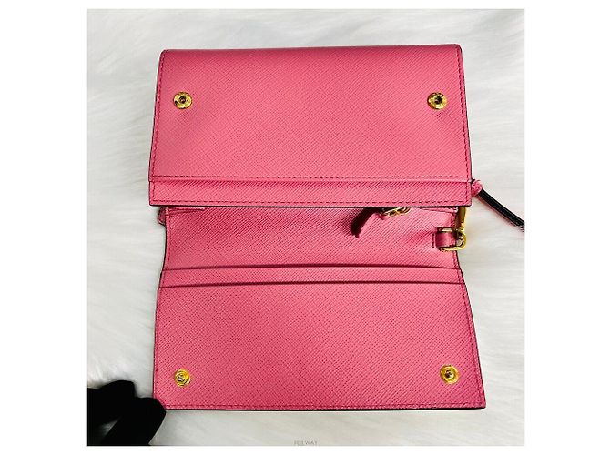 Prada Saffiano Grigio Pink Medium Wallet Limitierte Edition - Ansicht 6