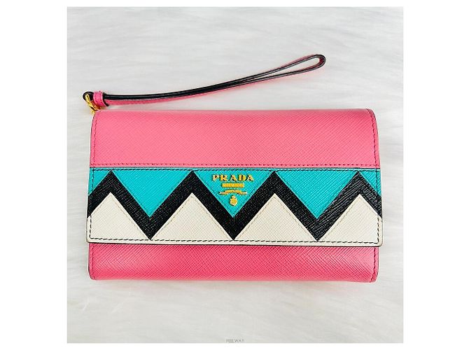 Prada Saffiano Grigio Pink Medium Wallet Limitierte Edition - Ansicht 8